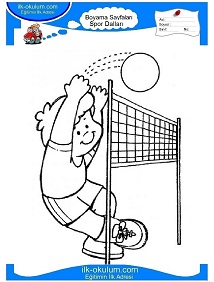 Çocuklar İçin Voleybol Boyama Sayfaları 